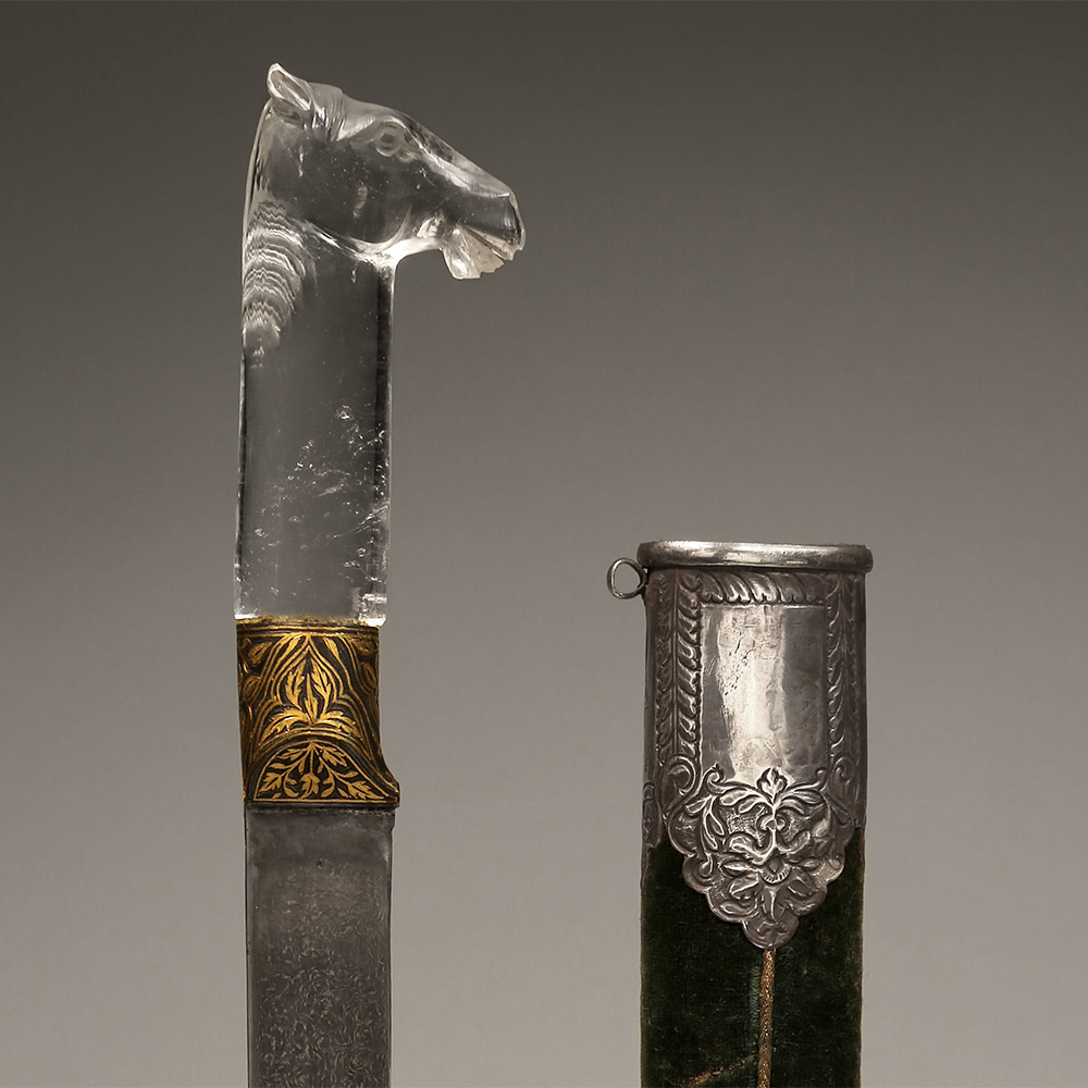 Rock Crystal-Hilted Dagger in Sheath, Mughal, Northern India