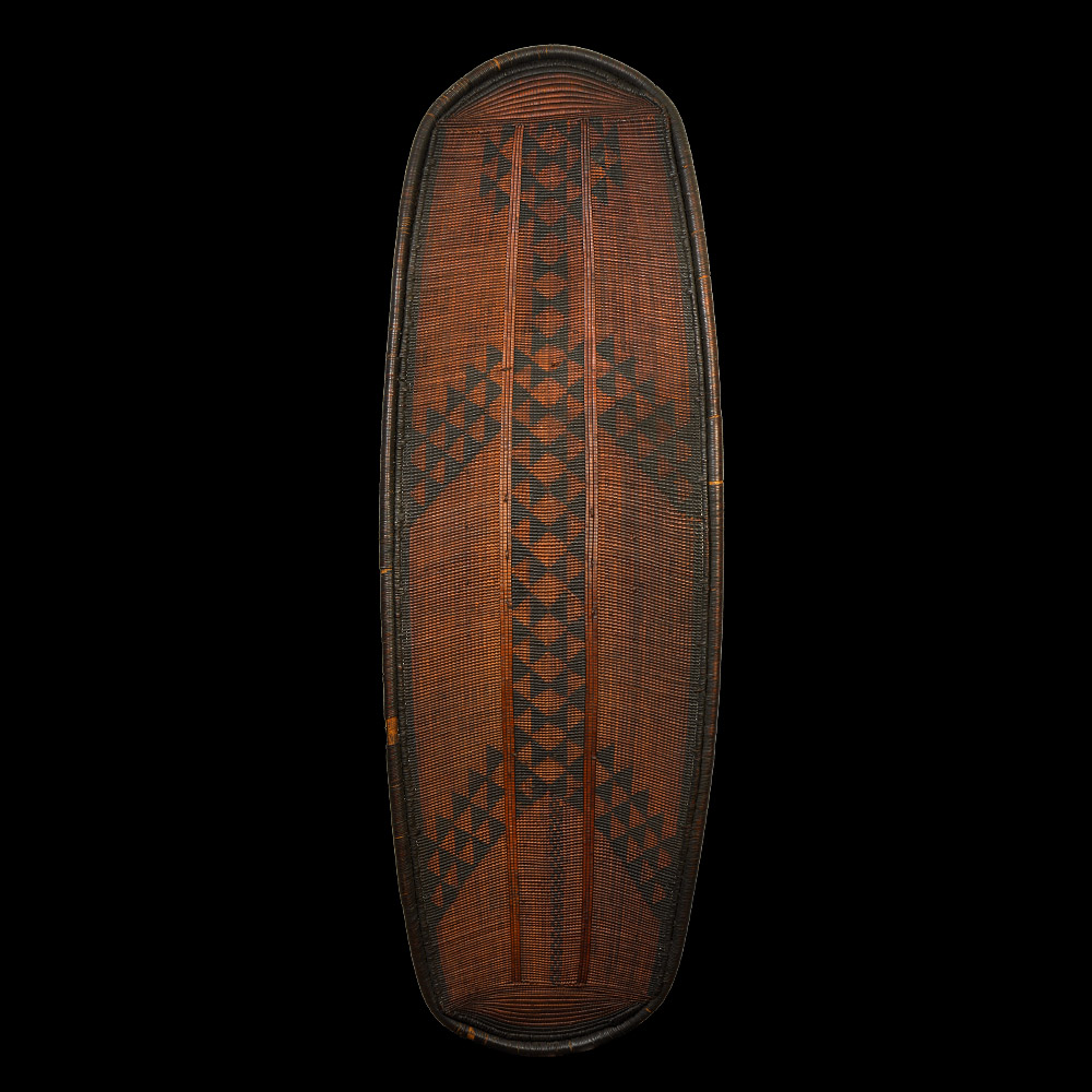 Woven Basketry Shield Depicting a Reptile Anthropomorphic Poto, Southern Doko, Yamongo, Mbesa