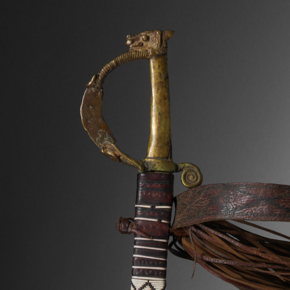 Sword with Elaborate Sheath and Zoomorphic Handle, Mossi nakomsé, Burkina Faso